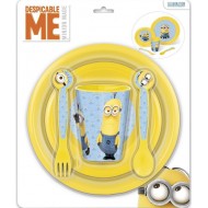 Minions Stor PP Plastic Cutlery Set, Blue Yellow